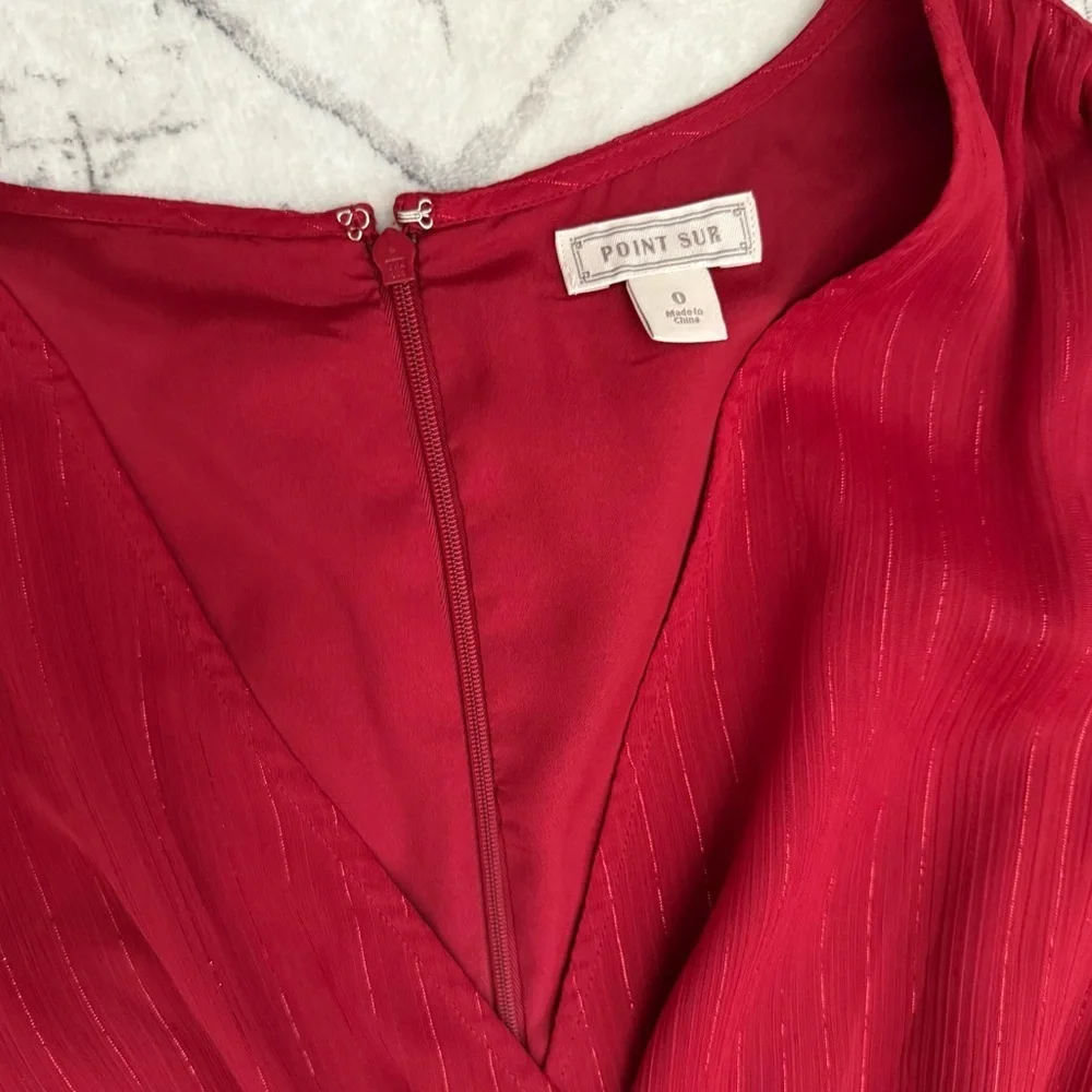 J. Crew Point Sur faux-wrap dress in Lurex crinkle chiffon Size 0